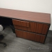 Large Medium Maple U/C Suite Desk w/ P Shape Runoff, Storages